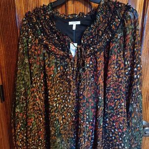 Maurice Floral Ruffle Shirt XXXL